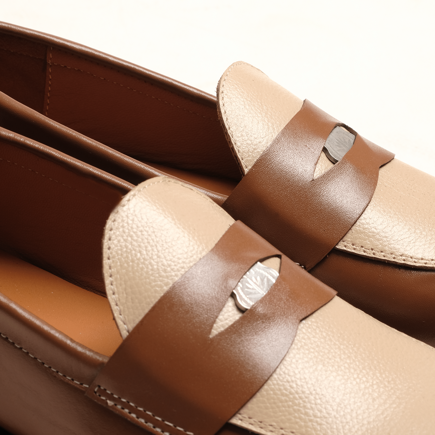 Simple Loafers: Brown and Cream