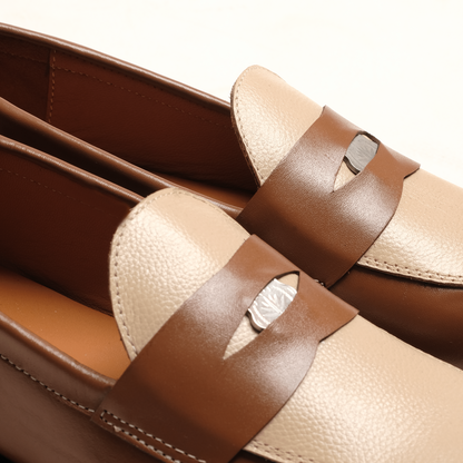 Simple Loafers: Brown and Cream
