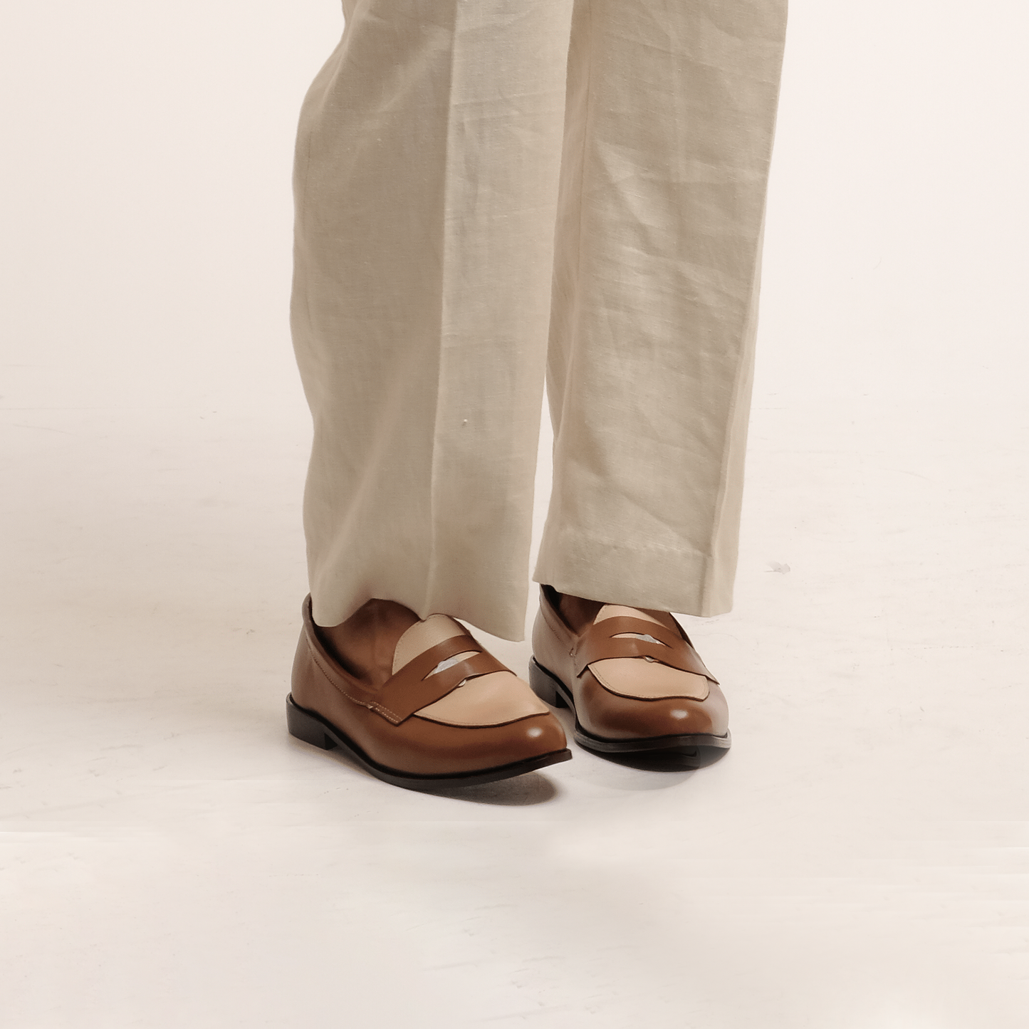 Simple Loafers: Brown and Cream