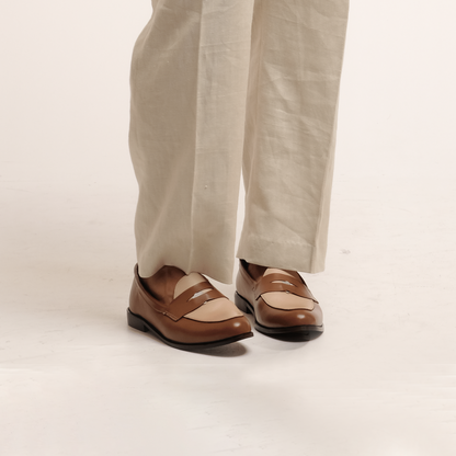 Simple Loafers: Brown and Cream